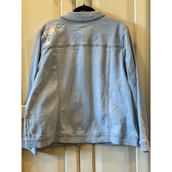Denim & Company Embroidered Denim Jacket - Size XL - NWOT - Picture 2 of 7